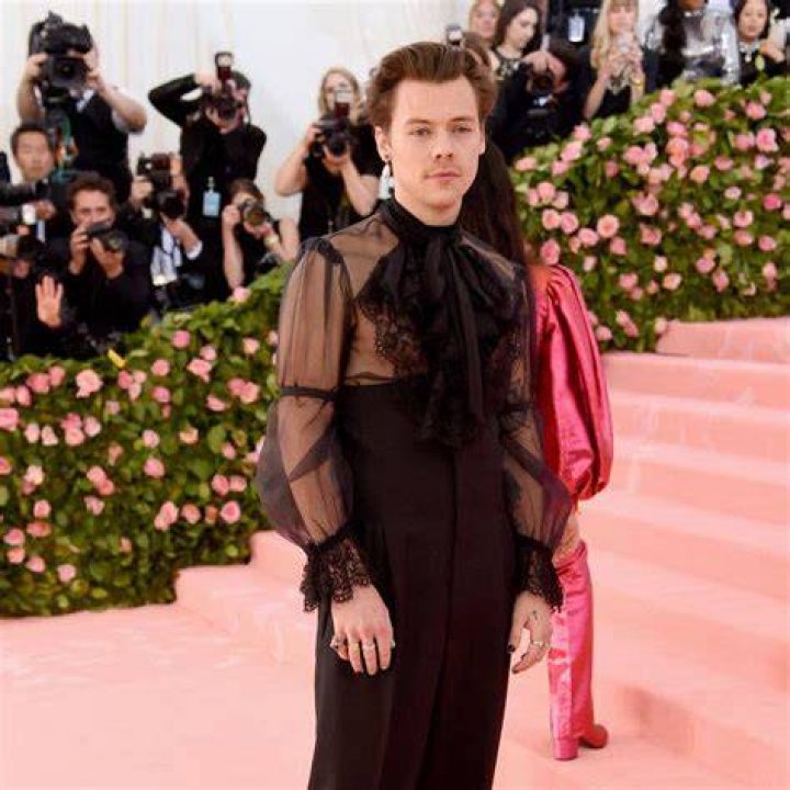 Ex-member of One Direction, Harry Styles and his four nipples! Harry Styles at 2019 Met Gala