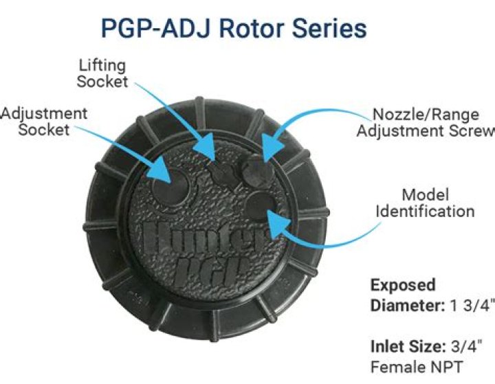 How do you adjust PGJ Hunter sprinkler heads?