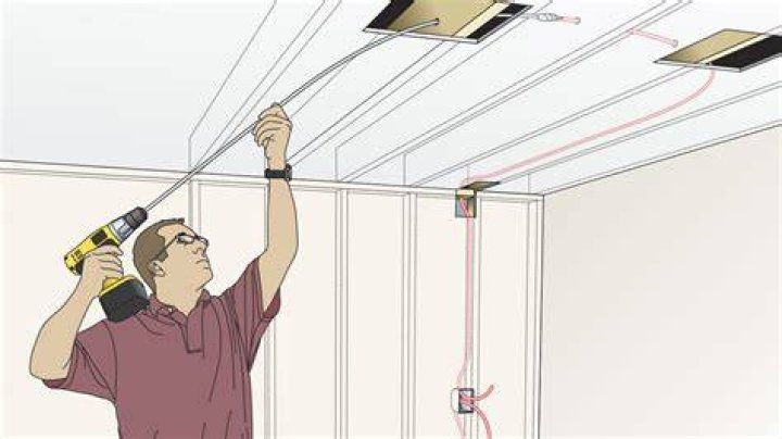 How do you fish wires through a ceiling?
