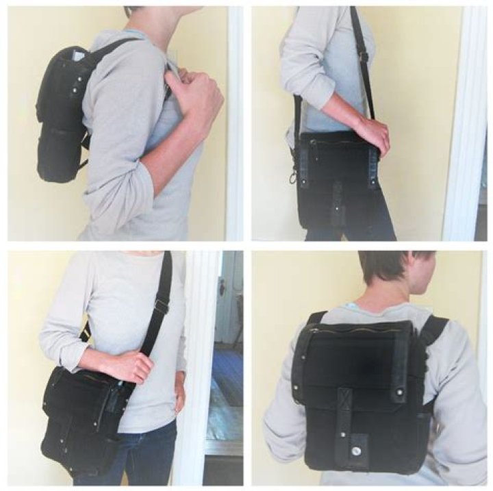 How do you turn a backpack into a shoulder bag?