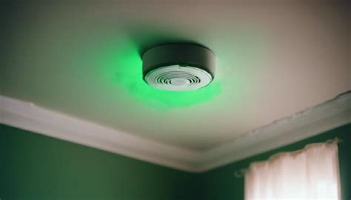 What does a blinking green light mean on a smoke detector?
