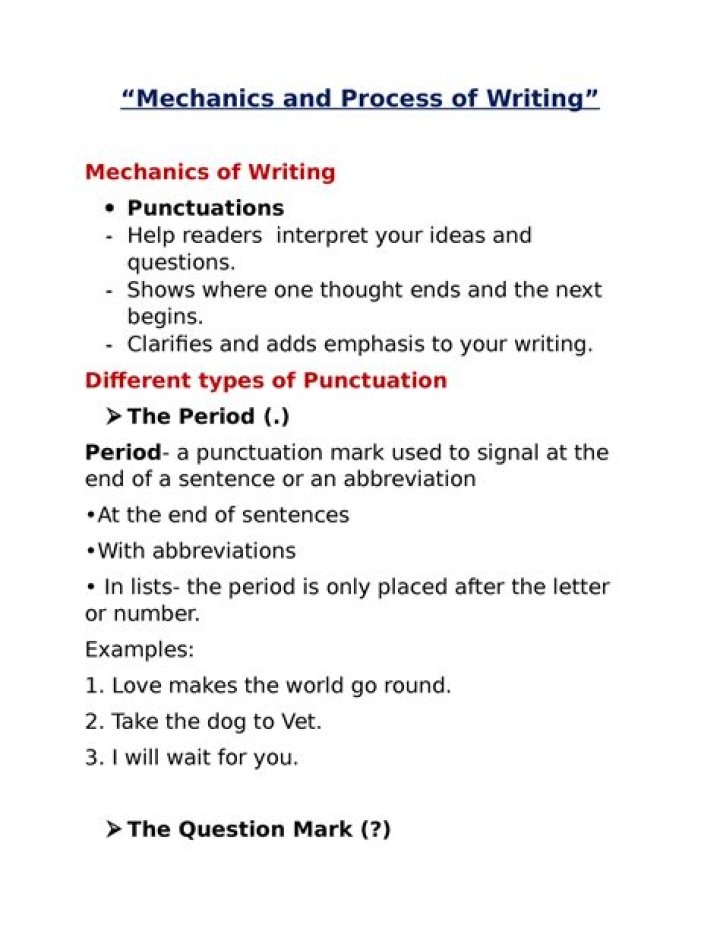 What does mechanics mean in writing?