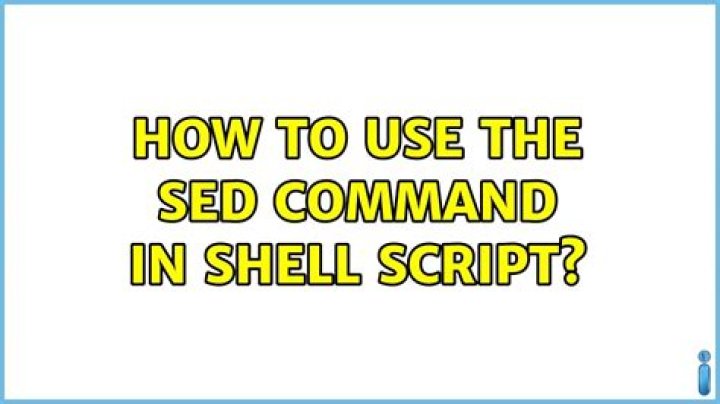 What is sed command in shell script?